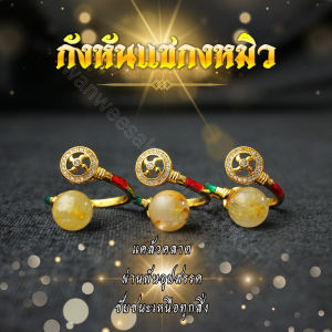 แหวนกังหัน + หินไหมทอง ขนาดฟรีไซส์ ชุบทอง 24k