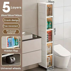 NestNest Gap Storage Cabinet Foldable Storage Cabinet Bathroom Organizer Plastic Cabinet#cd032