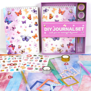 EmmAmy® DIY JOURNAL SET Diary Scrapbook Sticker Childrens Diy Handbook Gift Box Set DIY Notebook Gift Box Set