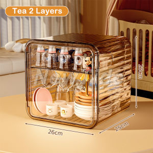NewTide Acrylic Display Case Mug Storage Organizer Cup Organizer Rack Tea Coffee Display Rack Dustproof Display Case
