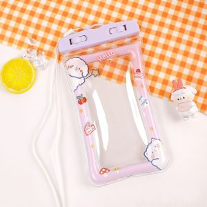 Summer Fashion Waterproof Mobile Phone Bag Cartoon Unlock Floating Swimming Phone Pouch Outdoor Beach Diving Lanyard Water Bag