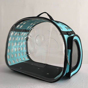 Transparent Pet Carrier Bag Diagonal Cross Pet Carry Bag Capsule Backpack Shoulder Travel Carry Bag Space Capsule Foldable Outdoor Travel Tote Zipper (Black/Yellow/Grey/Pink/Blue)