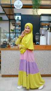 Gamis Dress Remaja umur 9-14 Tahun Pelangi Series by Gigi Susu