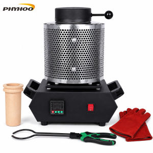 PHYHOO 220V 3KG Digital Electric Gold Melting Furnace High Temp Portable Smelter with Crucible for Jewelry Making Lab Precious Metal Processing