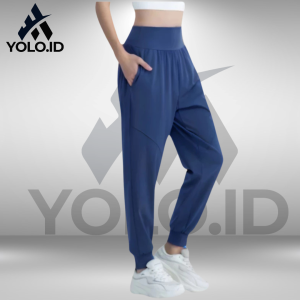 Celana Jogger Pants Wanita Yoga Gym Running Sport Lentur Adem