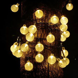 Abenkle Solar Crystal Ball Globe Fairy Lights Solar Garden Light Outdoor Waterproof 10/20/30/50/100 LED 2 Modes Holiday Wedding Party Decoration New year Christmas Decoration