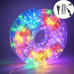 Firecracker Shape Fairy Light String LED Christmas Plug in Remote Silver Wire waterproof RGB COD[Fast Shipping]