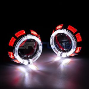 Mini 2.0 inch Bi-xenon Headlight Lens Projector Double LED Angel Eyes DRL Halo H1 H4 H7 Tuning Car Motorcycle Headlamp Retrofit