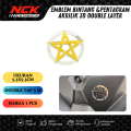 EMBLEM MOTOR LOGO BINTANG 3D TIMBUL BINTANG PETIR AKRILIK MIRROR SUDAH SAMA PEREKAT. 