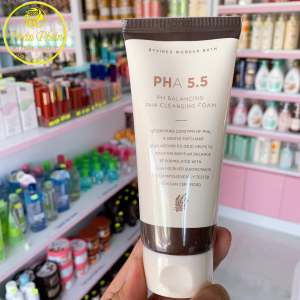 Sữa Rửa Mặt Sạch Sâu Dịu Nhẹ Cho Da Dầu Mụn 150ml Byvibes Wonder Bath PHA 5.5 PH Balancing PHA Cleansing Foam