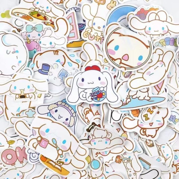 Cute Sanrio Cartoon Cinnamoroll Sticker Electric Car Laptop Ipad Water Cup  Personality Decoration Waterproof Sticker