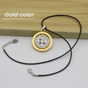 Nurm St. Benedict Rotating Necklace Metal Cross Necklace Small Gift Accessories