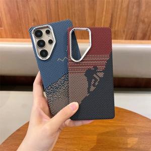 For Samsung Galaxy S23 S24 S25 S26 Ultra Wireless Charging Carbon Fiber Case for Galaxy S25Ultra Lens Shockproof Cover
