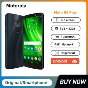 Original unlocked Motorola Moto G6 Play Single SIM card Octa-core 5.7 inches Smartphone 3GB RAM 32GB ROM 13MP Rear Camera Fingerprint Android Mobile Phone