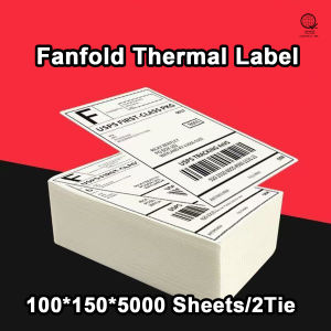 Folding Thermal Label Printing Paper Rectangular Transportation Logistics Barcode 100x150mm