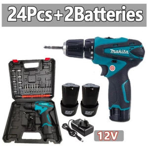 Multifunctional Cordless hammer Drill Cordless Drill Driver Hand Drill 12V High Power Tools Drill Batteri Screwdriver Mesin Gerudi  Impact Drill Battery Drill