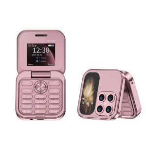 SKJK Dual Card Dual Standby Mini Flip Mobile Phone FM Radio I17pro Clamshell Phones Fashion Voice Flip Foldable Phone Multilingual FM Radio