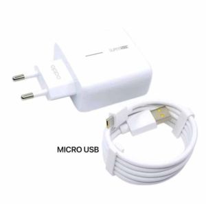 Charger Oppo Reno Ace 2 Super Vooc 65W Warna Putih + Kabel Data Micro USB