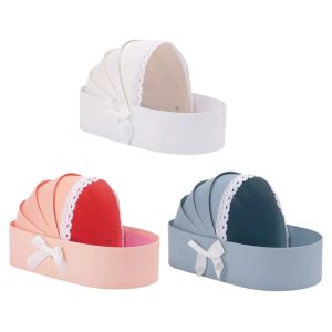 Empty Hamper Basket Cradle Shape Flower Basket Flower Bouquets Packaging Box For Baby Showers Wedding Valentines Day