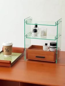 Sacesr Exquisite Storage Holders with Drawer Medieval Acrylic Storage Holders Multilayer Lucency Racks Home Organization Decoration T4N8K