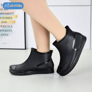 Women Short Rain Boots Waterproof Non Slip Ankle Outdoor Fashion Casual PVC Lightweight Comfort Footwear
