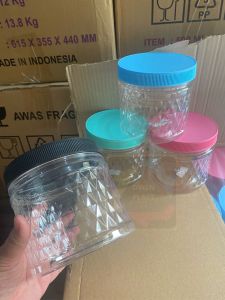 TOPLES PLASTIK/TOPLES BULAT MOTIF/TEMPAT SNACK KUE KERING 1.2 LITER