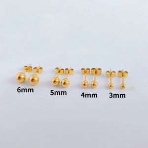 Bông tai tròn nam nữ dùng khóa cài chọn kích thước 3mm 4mm 5mm 6mm (Giá 1 chiếc)