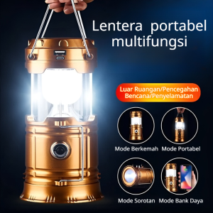 Lampu Surya Portabel Multifungsi Dengan Fitur Tahan Air Dan Dapat Digunakan Untuk Berkemah Di Atas Kuda