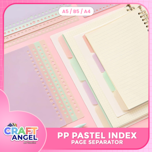 PP Pastel Color Loose Leaf Binder 4pcs A5/B5/A4 Index Divider Separator Page Separator for Refillable Notebook Office