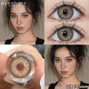 Eyeshare 1 cặp kính áp tròng nanalam Nâu/Xám/Xanh lam Kính áp tròng thời trang Có khay