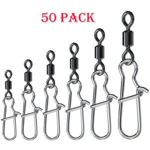 50PCS Fishing Connector Pin Bearing Rolling Swivel Stainless Steel Fishing Accessories