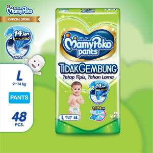 MamyPoko Pants X-tra Kering Tidak Gembung ukuran L (9-14kg) isi 48pcs