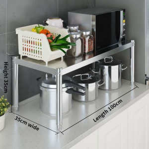 304stainless steel storage rack single-layer stove shelf multifunctional microwave oven rack