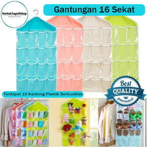 Pouch Gantung 16 Sekat Dinding Storage Bag Organizer Wall Pocket Murah