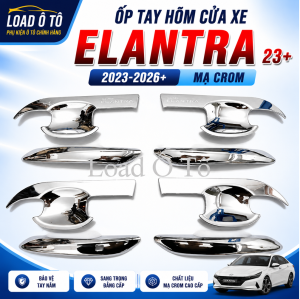 Ốp Tay Nắm Hõm Cửa Xe Huyndai Elantra 2026-23 Mới Mẫu Nhựa ABS Mạ Crom Sáng Bóng