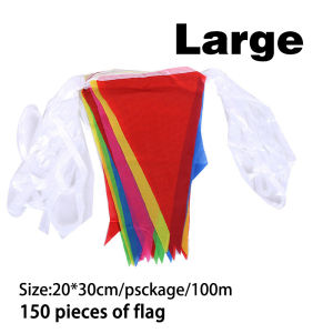 100Meter Colorful Triangle Flag Multicolored Bunting Flag Party Decorations Fiesta Flag Banner