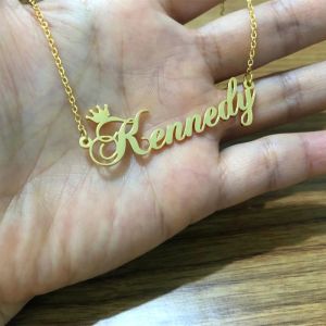 Kalung liontin nama custom kuning lapis emas 24k