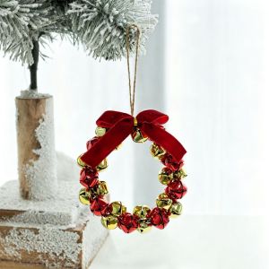 NALANILI Nhiều màu sắc Vòng chuông Giáng sinh Vòng hoa chuông Đạo cụ ảnh Đồ trang trí treo cây thông Noel Sáng tạo Phụ Kiện Tự Làm Vòng hoa trang trí Giáng sinh Trang trí nhà cửa
