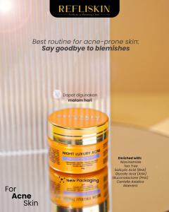 Refli Skin Luxury Night Cream Refli Skin - Luxury NIght Cream Acne - Cream Malam Refli - Menyamarkan Flek - Glowing - MS GLOW 09