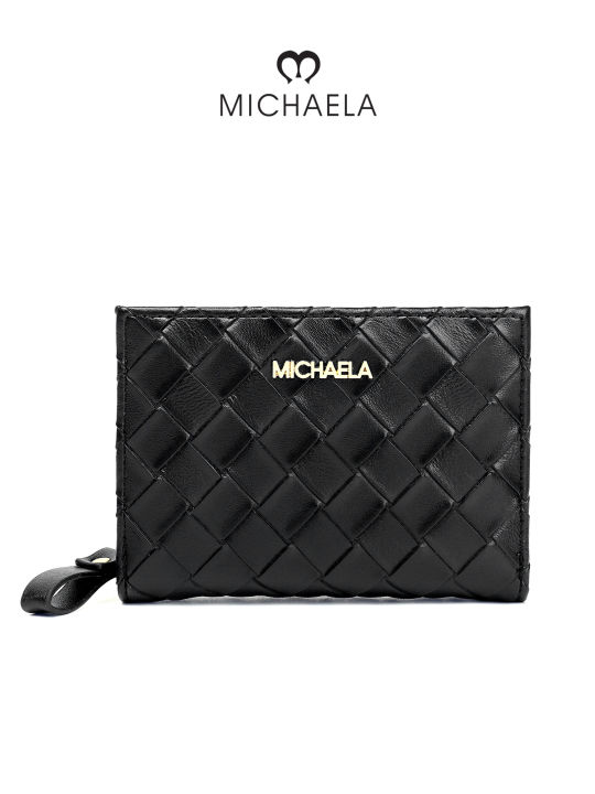 MICHAELA Cloth Textured Short Wallet with Zipper Accordion Card