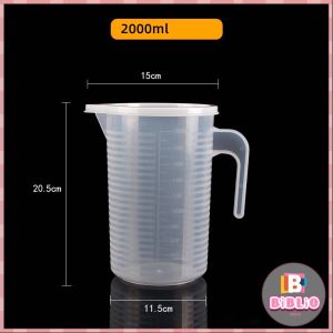 BIBLIO Clear Plastic Measuring Cup Pitcher Liquid Measure Jug Cup Container