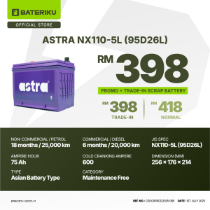 ASTRA NX110-5L 95D26L MF Car Battery (Next Day Delivery)