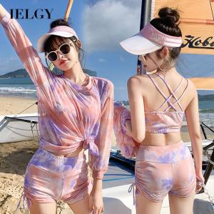 IELGY Đồ Bơi Nữ Dài Tay Cỡ Lớn Ba Mảnh