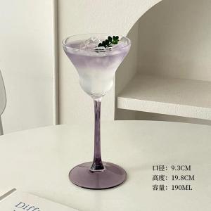 Purple Goblet Glass Cup Creative Art Flutes Party Barware