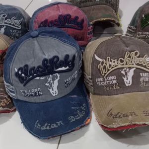 Topi Baseball Blackrebel Model Korea: Topi Pria & Wanita