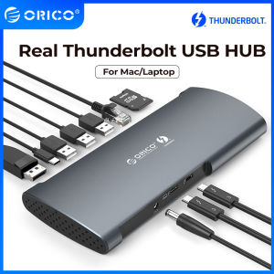 ORICO 40Gbps Real Thunderbolt 3 Dock USB Type C HUB to 8K DP HDMI USB3.0 RJ45 SD4.0 60W Charging Adapter For Macbook Pro Huawei With Power Adapter