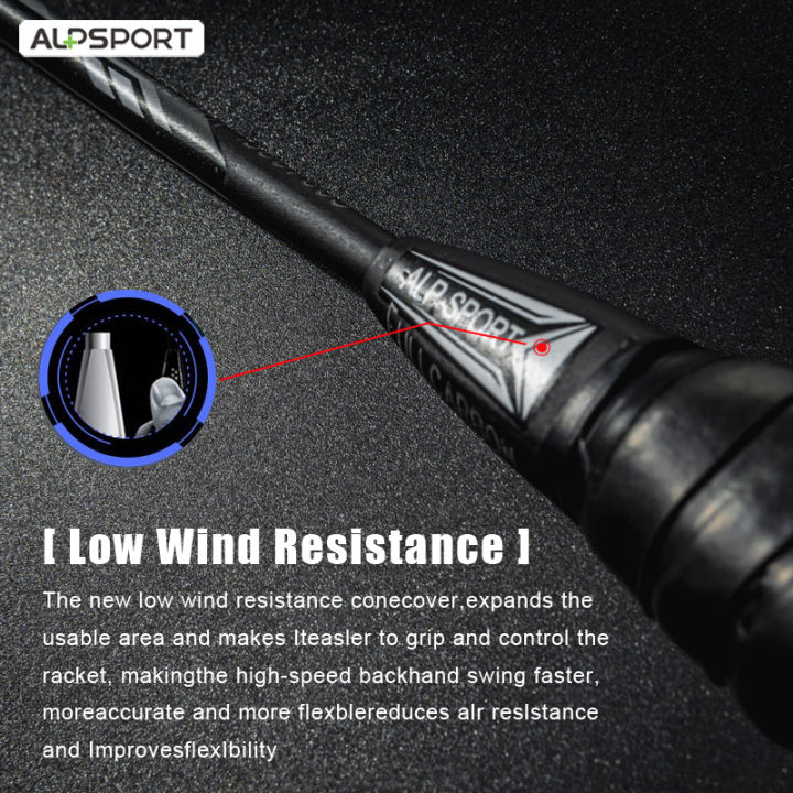 ALP RR badminton racket, 2 PCS 100% carbon 4U G5 24lbs with ...