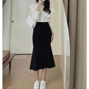 Chân váy đuôi cá dáng dài váy đuôi cá xòe tôn dáng cực xinh chất vải co giãn dáng Midi xòe Ulzzang Hàn Quốc