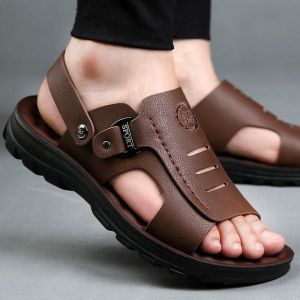 [ SIÊU SALE ] Dép da nam đế cao su đúc siêu bền Dép quai ngang nam Dép nam đẹp Dép quai hậu hot năm 2023 - ABCD SHOP