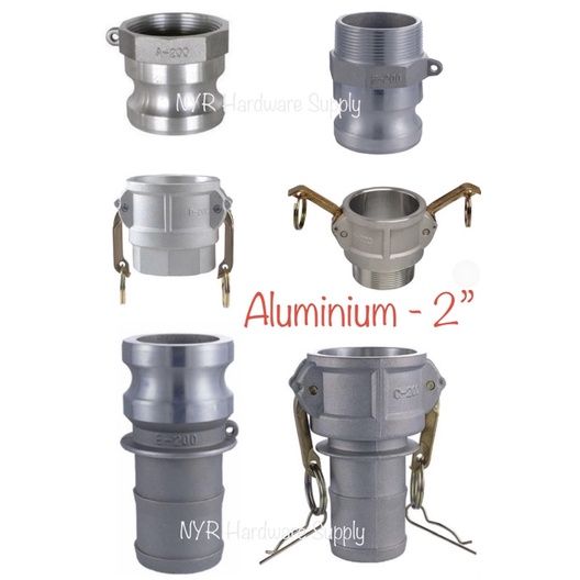 Aluminium Camlock 2” BSPT Thread Quick Coupling Coupler / Part A B C D ...